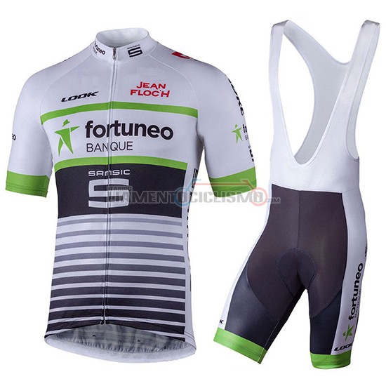 Abbigliamento Ciclismo Fortuneo Samsic Manica Corta 2018 Bianco